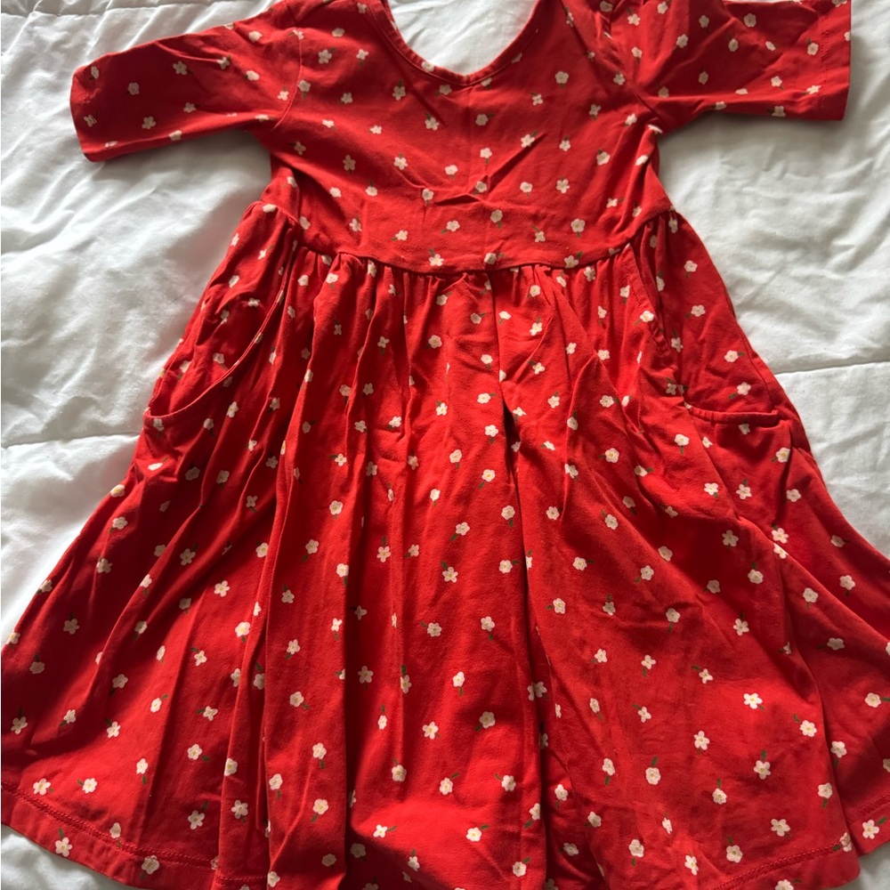 Hanna Andersson Red Floral Skater Dress size a
110 (5)
